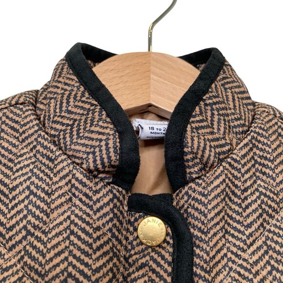 Janie and Jack Collection Quilted Peplum Vest Baby 18-24 Months Chevron Brown - Picture 5 of 11